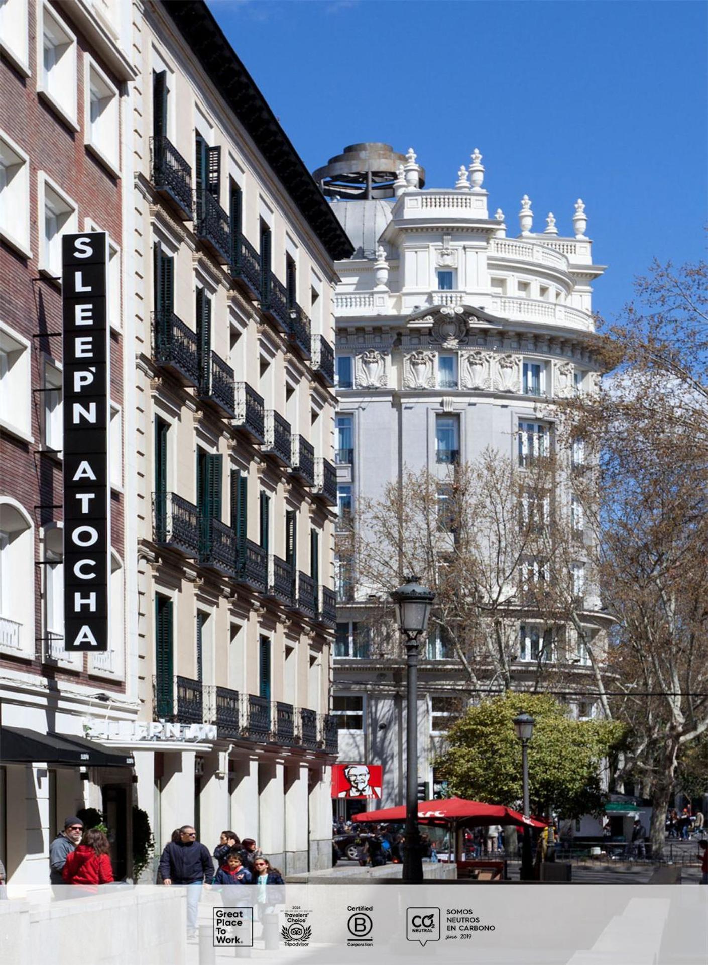 Sleep'N Atocha - B Corp Certified Hotel Madrid Kültér fotó
